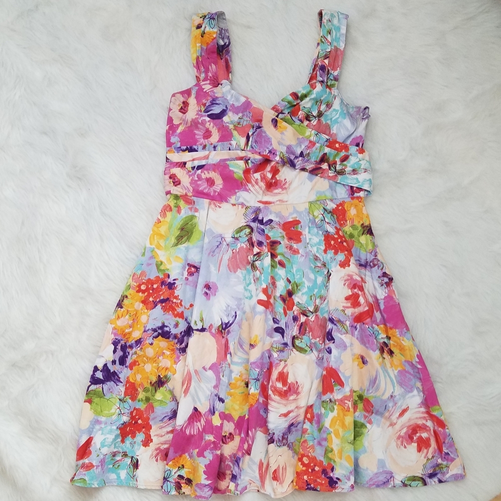 Dressbarn cotton floral sundress EUC